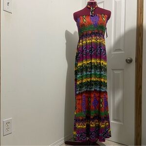 Majora Multicolor Strapless Maxi Dress